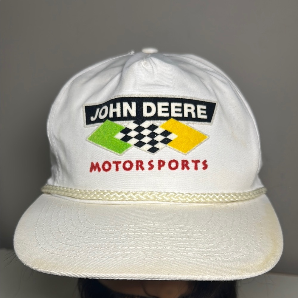 John Deere Motorsports vintage White Hat